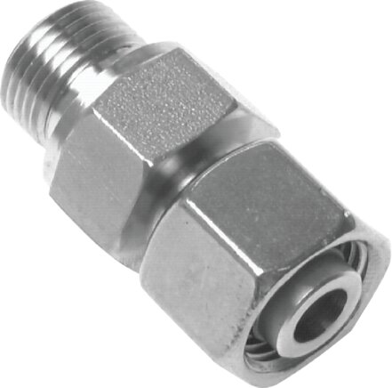 Voorbeeldig Afbeelding: Instelbare inschroefbare schroefverbinding met buissteun, G-tap, staal verzinkt 1.4571