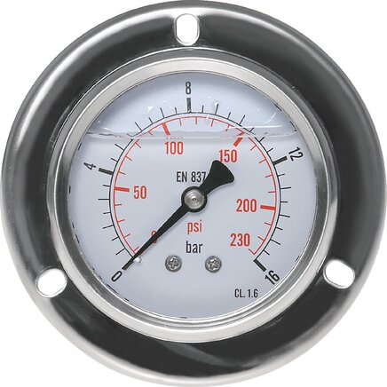 Voorbeeldig Afbeelding: Glycerine- Inbouwmanometer, frontring
